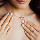 Collar de Doble Anillo de Corazón – Acero Inoxidable