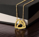 Collar de Doble Anillo de Corazón – Acero Inoxidable